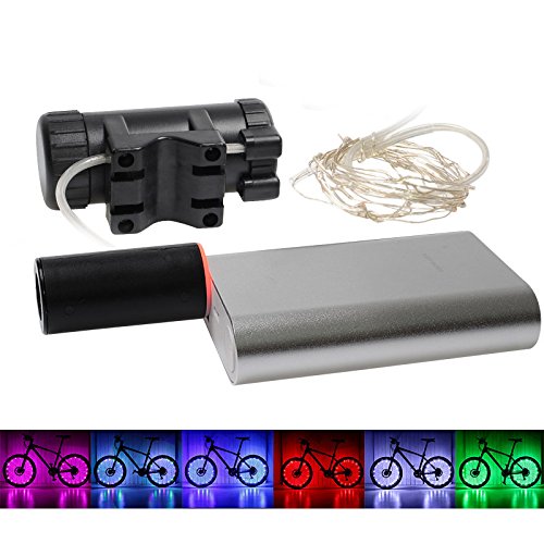 Happy Hours - USB Rechargeable Waterproof Bike LED Light / Bicycle Motorbicycle Lamp Flash Tyre Wheel Light Strip Night Riding Cycling Safety Fun Spoke String - Pink