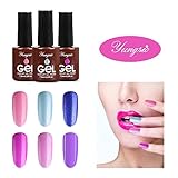 Glitter Gel Nail Polish YUNGSIO UV LED Gel Polish Art Set,6 Colors Kits