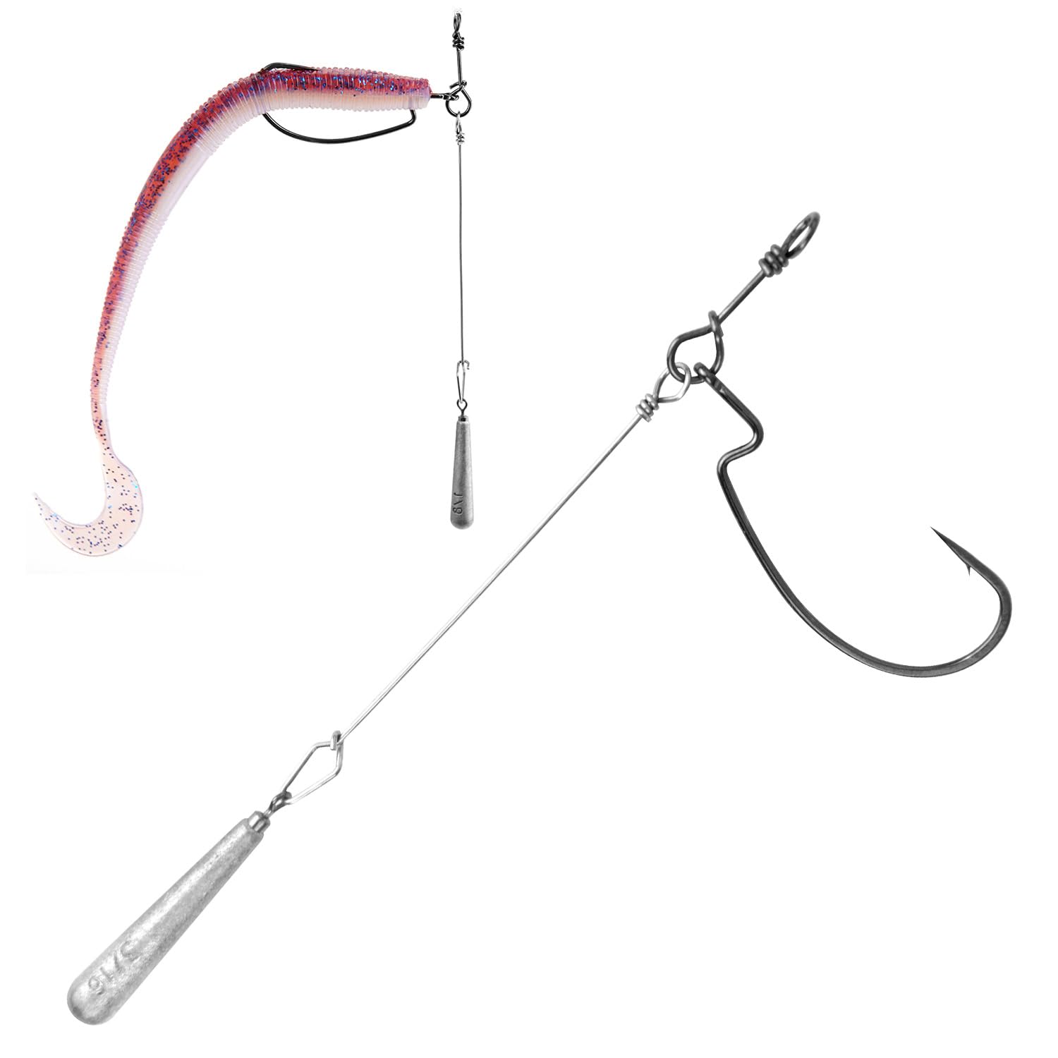 Photo 1 of OJYDOIIIY Jika/Tokyo Rig (10/12 PCs) - Drop Shot Style Fishing Rigs with Weedless EWG Hooks (1/8 3/16 1/4 3/8 1/2oz) | Replaceable Hooks & Weights