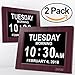 American Lifetime [Newest Version] Day Clock - Extra Large Impaired Vision Digital Clock with Battery Backup & 5 Alarm Options (Mahogany - 2 Pack)
