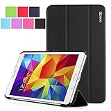 Samsung Galaxy Tab 4 7.0 Case - Poetic Samsung Galaxy Tab 4 7.0 Case [Slimline Series] - [Lightweight] [Ultra-slim] PU Leather Slim-Fit Trifold Cover Stand Folio Case for Samsung Galaxy Tab 4 7.0 Black (3 Year Manufacturer Warranty From Poetic)