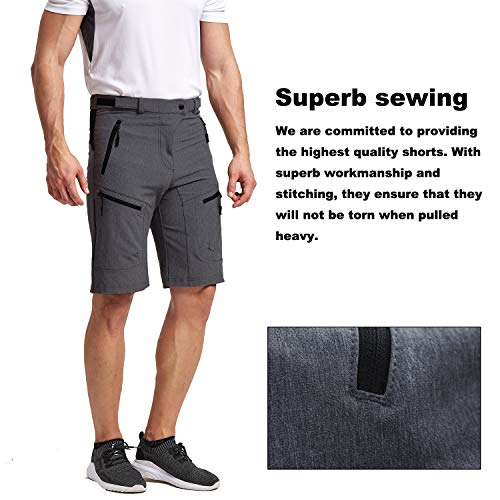 Hiauspor MTB-Cycling-Hiking-Bike-Shorts Black/Grey - Thumbnail 2