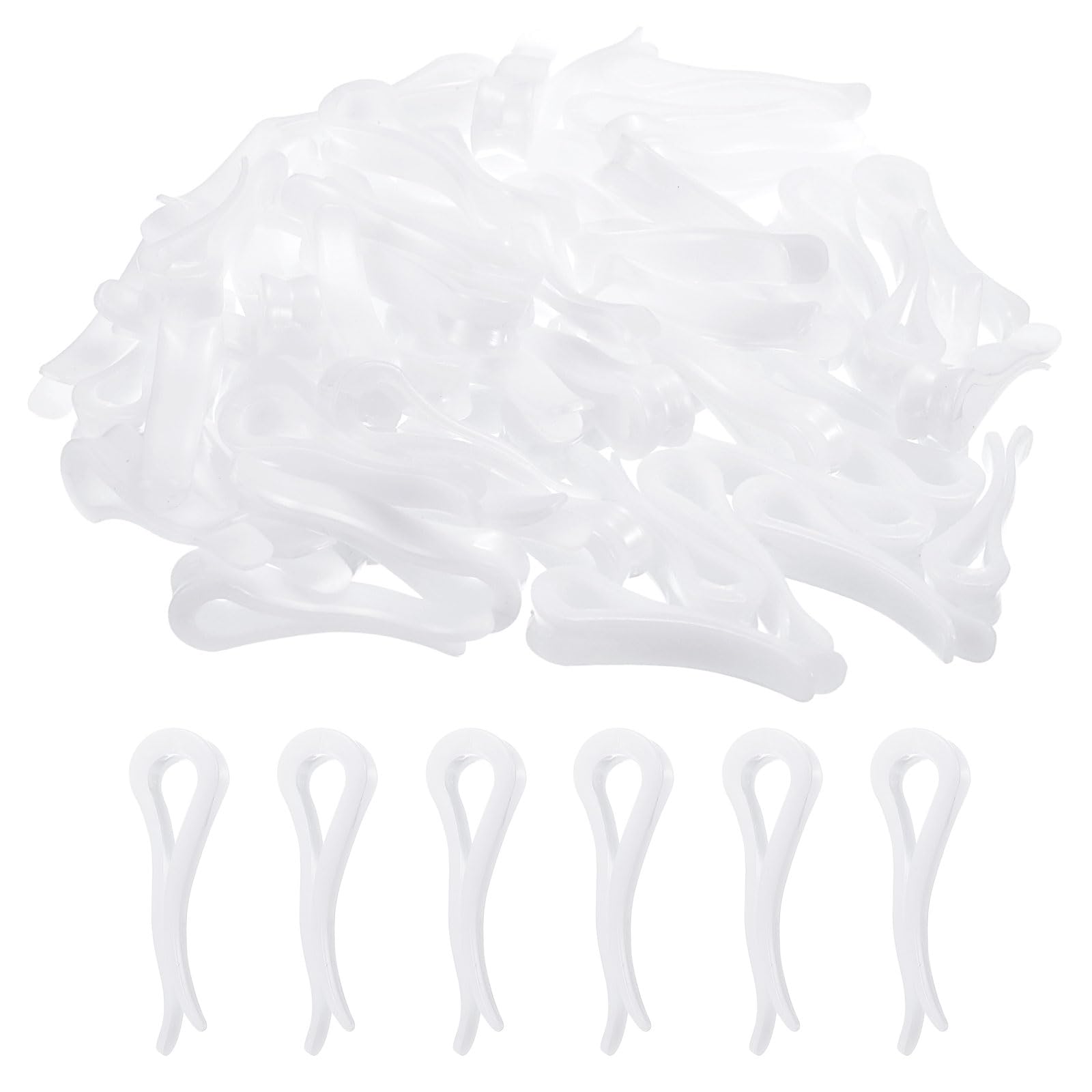 uxcell 200Pcs Durable Plastic Alligator Clips, 1.54" White U Shape Shirt Clip Clothespins for Folding Ties, Pants, Socks, Garments