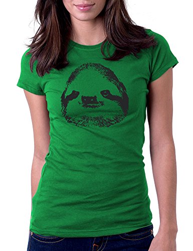 Sloth Lazy Funny - Womens Tee T-Shirt, Small, Green