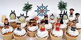 TOTORO and FRIENDS 18 Piece Birthday CUPCAKE Topper Set Featuring 14 Random Totoro and Friends Figures - Decorative Themed Accessories, Figures Average 1