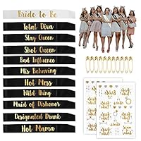 Hurriman 12 Pack Bachelorette Party Sashes, 11 Funny Unique Bride Tribe Sashes and 1 Bride to Be Sash for Bachelorette Hen Party and Bridal Party
