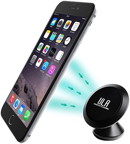"Magnetic phone car mount by ULA | Phone Holder for car| Easy and Convenient to use| Black Aluminium Alloy| Compact unique design| "
