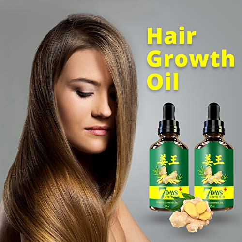 2PCS Ginger Germinal Oil Hair Growth Serum + Bonus Hair Comb | Ginger Hair Growth Serum | Ginger Essential Oil Hair Loss Treatment | Hair Regrowth Serum For Women & Men 30ML