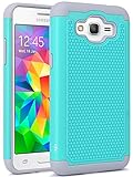 Grand Prime Case, LK [Shock Absorption] Hybrid Dual Layer Armor Defender Protective Case Cover for Samsung Galaxy Grand Prime (Teal)