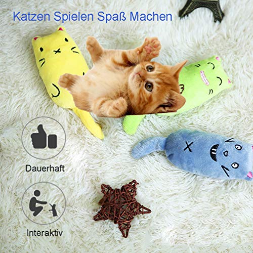 Katzenminze Spielzeug, 3 Stück Haustier Katzenminze Zähne Kauen Spielzeug, Interaktive Katze Plüschtiere Spielzeug zum Kauen,Reduzieren Sie die Einsamkeit von Haustieren, mit Frei Katzenminze Mäuse – Bild 3