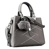 Women Handbag,Women Bag, KINGH Zip Closure Tote Vintage Shoulder Bag PU Leather 116 Gray