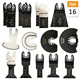 BaiFM 16pcs Metal/wood Oscillating Professional Multitool Quick Release Saw Blades Fit Fein Multimaster Porter Cable Milwaukee DeWalt Chicago Craftsman Black & Decker Bosch Ridgid Ryobi and More
