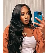 Everiy Harelys Synthetic Lace Front Wig for Black Women 180% Density Glueless Long Black Wig with...