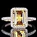 Fashion Women Jewelry 925 Silver Citrine Wedding Jewelry Ring Gift Size (8)
