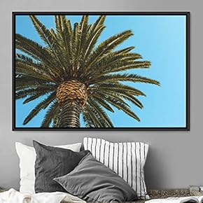 signwin Framed Canvas Wall Art Palm Tree Colorful...