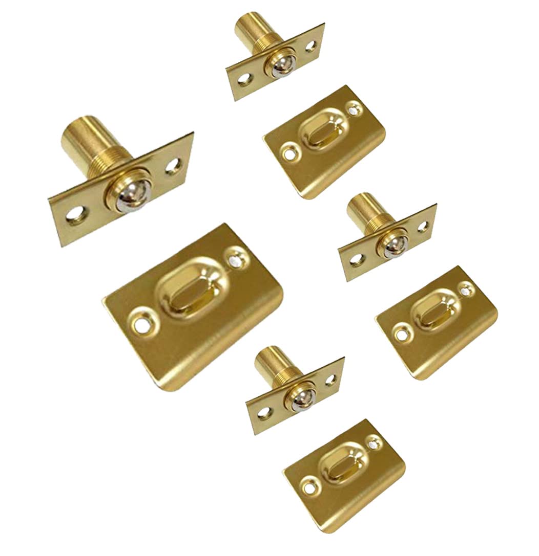 QCAA Solid Brass Surface Bolt, 3", Satin Nickel, 2129 Pack, Made in Taiwan