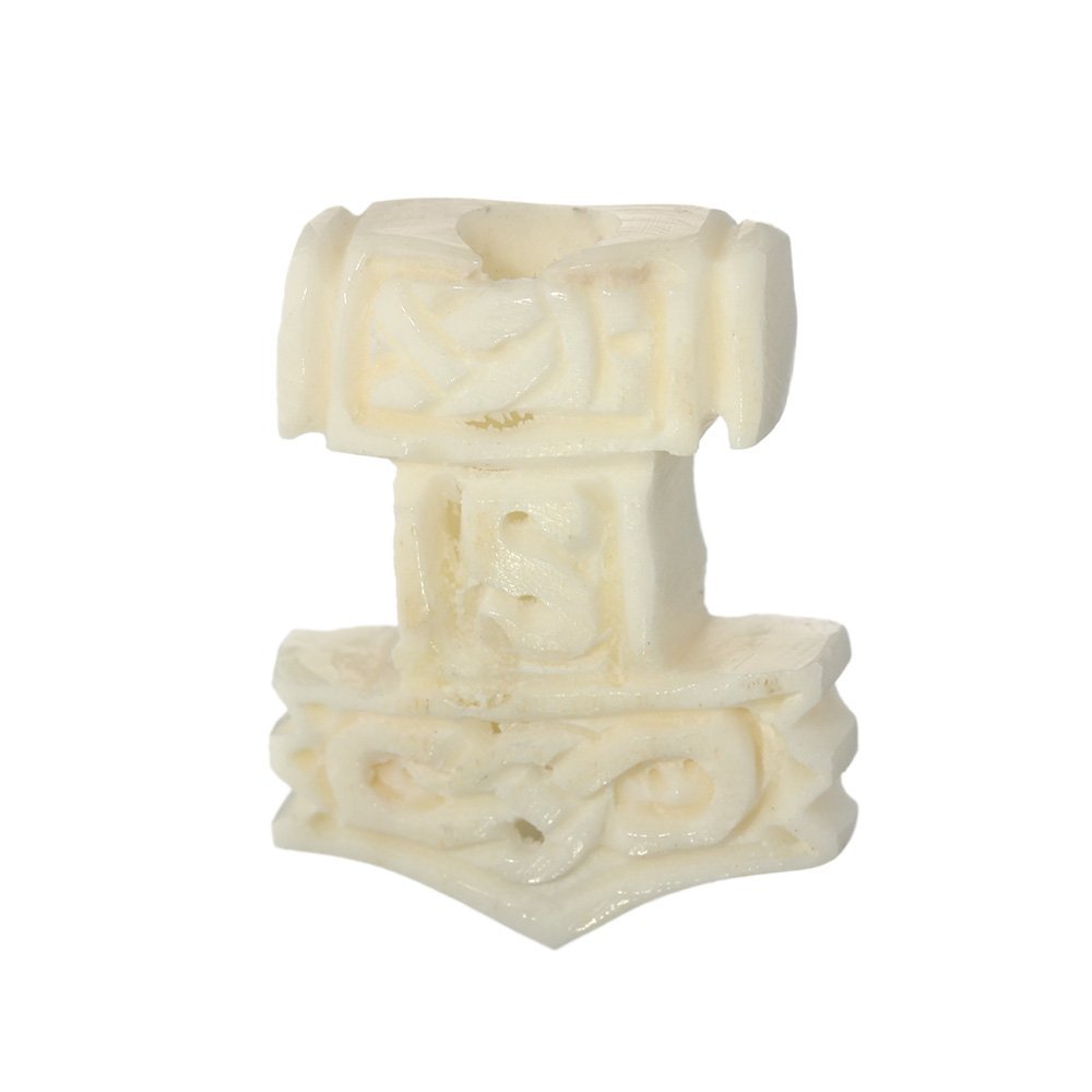 NKlaus hair ornament beard bead MJÖLL Thorhammer with knot pattern bone curly bead 6423