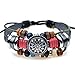 CELOKIY Unique Totem of the Sun Handmade Braided Adjustable Leather Bracelet