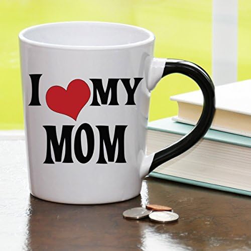 Cottage Creek Coffee Mug, Large I Love My Mom Coffee Mug, 18oz, Ceramic Mom Coffee Cup, Mom Mug (White)