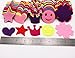 SOOKOO 5 Styles 150 PCS Assorted Color Felt Flowers for Art and Craft DIY Sewing Handcraft (Heart, Flower, Smile Face, Star, Crown)