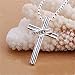 NYKKOLA Jewellery Beautiful Fashion 925 Silver Cross Pendant Bead Chain Necklace Gift