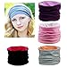 Habibee 4 Packs Wide Fashion Cotton Headbands for Women Breathable Moisture Wicking Sport Head Wraps Scarf for Workout Yoga Running