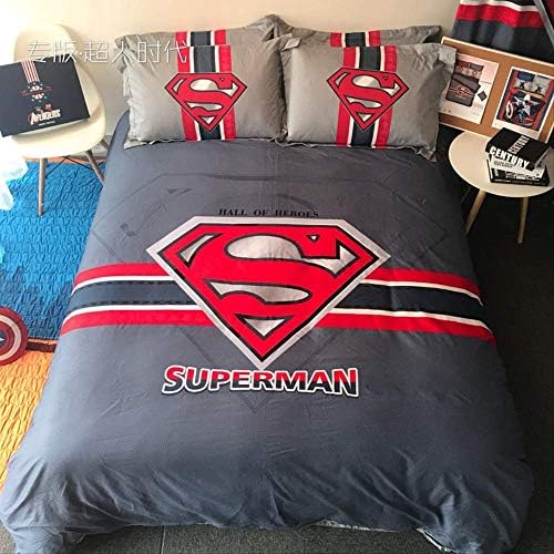 Zller2587 Children's Cartoon Cotton Printed Bedding Set Of 3/ Set Of 4 (quilt Cover, Bed Sheet, Pillowcase) 1.8m bed strap 4 piece set cover set 200 x 230 Superman