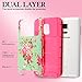 Note Edge Case,Galaxy Note 4 Edge Case,AnnBay for Samsung Galaxy Note Edge Hybrid Heavy Duty Armor Heavy Duty High Impact Case Cover( Not Fit Note 4)-Floral Pink