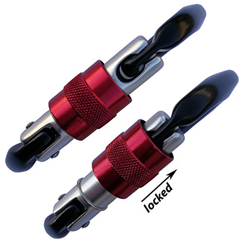 CARAPEAK 25kN Heavy Duty Screwgate Locking Rock Climbing Carabiner Set, 6 Pack Snag-Free D Shaped Screw Lock Carabiner, Strong Aluminum Lockable Clip Black Blue Orange