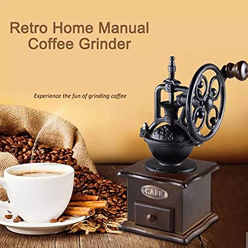 MOMOTOU Macinacaffè manuale vintage in legno a manovella macinacaffè regolabile grossolanità con ceramica macinatura… - immagine 8