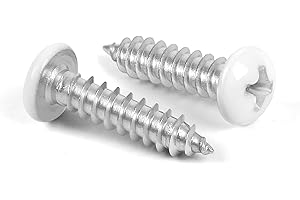 MewuDecor #6 x 3/4" Pan Head Wood Screws, Sheet Metal Screws Self Tapping Screws, Stainless Steel 18-8 (304), White Head, 100 PCS