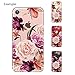 hepix iPhone 7 Floral Case Flowers iPhone 8 Case for Girls Women, Soft Flexible Clear TPU with Protective Bumpers Pink Purple Roses Phone Back Cover