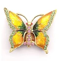 Waltz&F Butterfly Trinket Box Bejeweled Animal Figurine Collectible Ring Holder with Gift Box