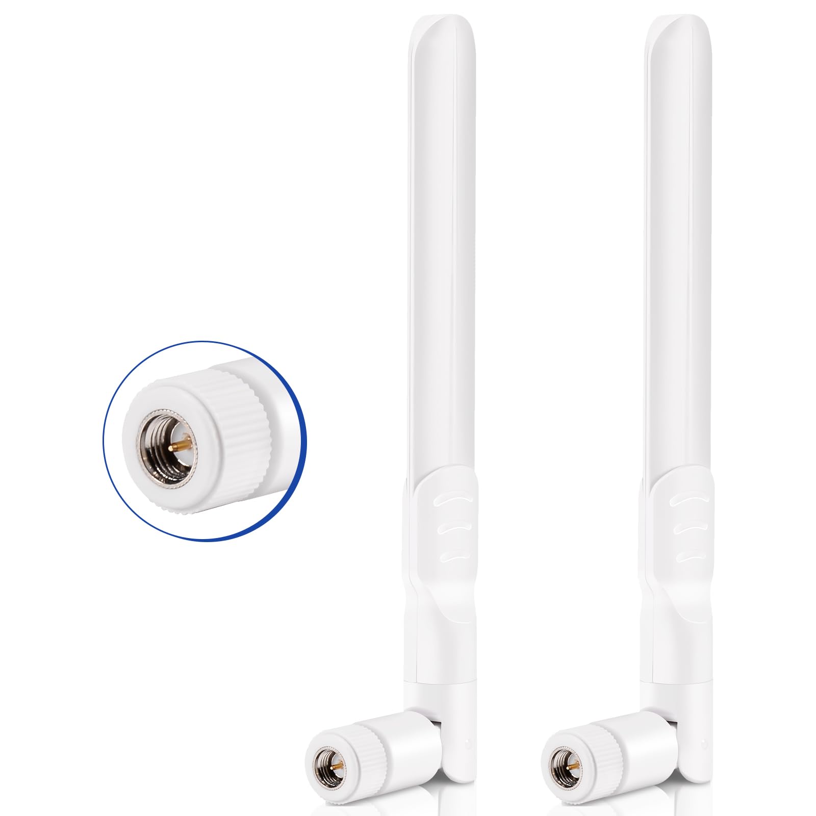 Bingfu 4G LTE Male SMA Antenna 6dBi White Compatible with Huawei B525 B535 B310 b311 B315 B593 E5186 4G LTE 3G GSM CPE Router Hotspot Gateway Cellular Industrial IoT Router, 2 Packs