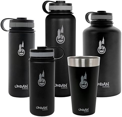 Urban OasisWater Bottle - Cold/Hot - Double Wall Vacuum Insulated Stainless Steel Wide Mouth Drinking Container, 16 oz