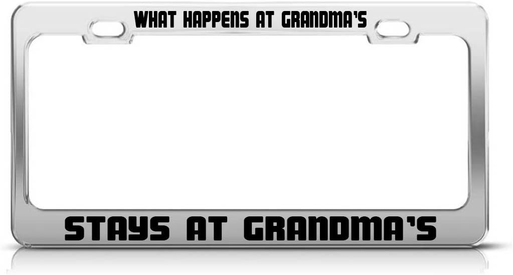 General Tag What Happens at Grandma's Stays at Grandma's Auto Accessories License Plate Frame