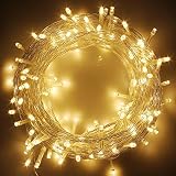 Twinkle Star 33FT 100 LED Indoor String Lights Warm White, Plug in String Lights 8 Modes Waterproof for Indoor Outdoor Christmas Tree Wedding Party Bedroom