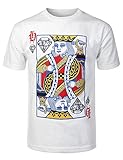 URBANCREWS Mens Hipster Hip Hop Card Deck Graphic Print Crewneck T-shirt
