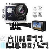 Legazone 1080P WIFI Sports Camera with 2.0Inch LCD Display 12MP Wide Angle+ Full HD Micro Hdmi with 900mAh Rechargeable Battery Underwater 30m