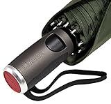 LifeTek Windproof Travel Umbrella Compact Automatic Open Close Small Folding Teflon Repellent Canopy Umbrellas fit Golf Purse Backpack Wind Resistant for Men and Women Traveler FX1 42 inch Green