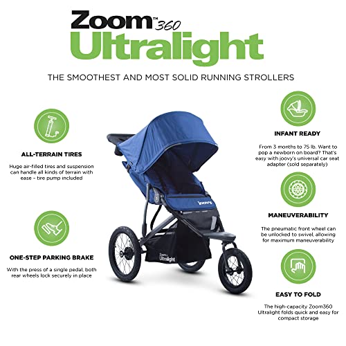 Joovy Zoom360 Ultralight Jogging Stroller Featuring High Child Seat