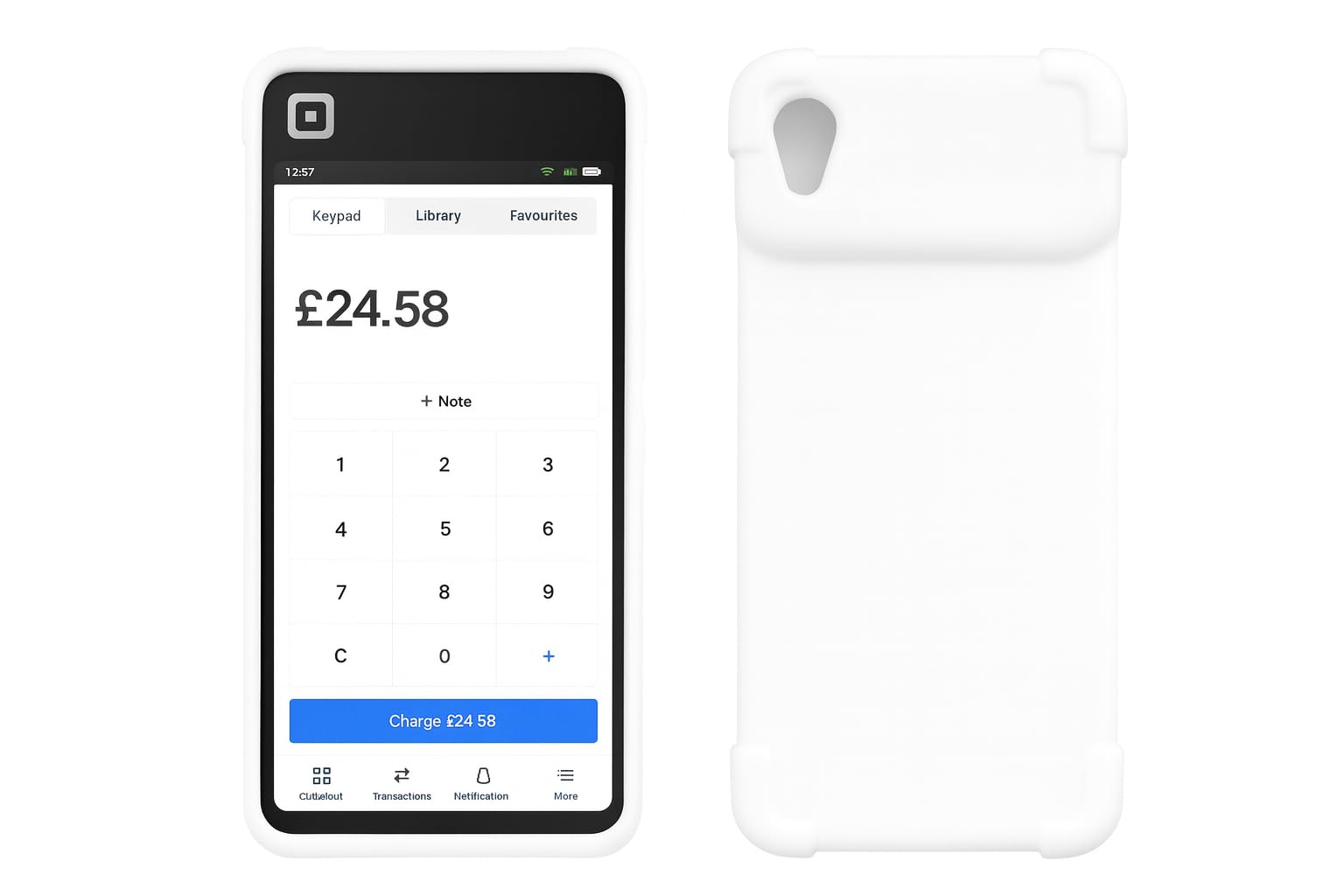 Protective Bumper Case and Screen Protector for Square Handheld (White)