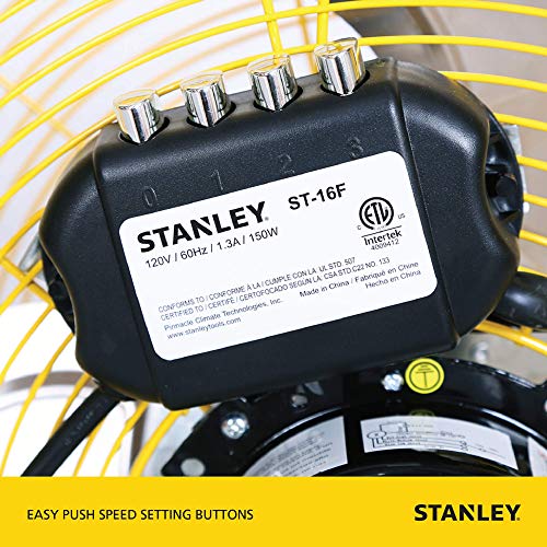 Stanley 16 Inch Industrial High Velocity Floor Fan Use for Shop, Garage or Warehouse, All
