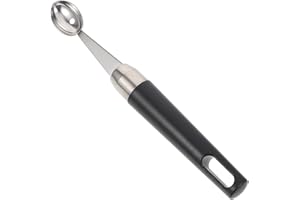 Uonlytech Stainless Steel Fruit Ball Scoop with Black Egg-Shaped Design Creative Kitchen Gadget for Melons and