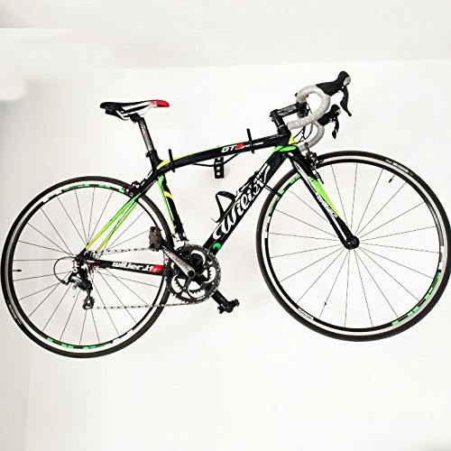 Saurka Foldable Bike Wall Mount, Bike Rack Wall, Bicycle Horizontal Mounting Hanger for Indoor Storage - Hook Angle Adjustable