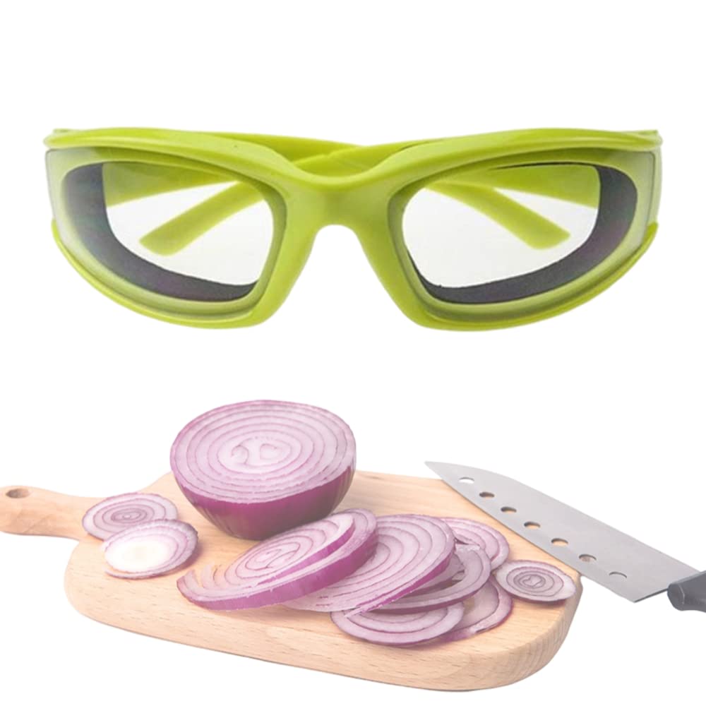 Lilibeila Onion Goggles,No Tears Glasses Goggles, Anti Scratch Goggle for Cooking Kitchen (green)