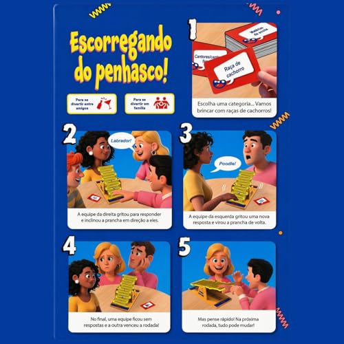Jogo Gangorra de Palavras Original Grande – Diversão, agilidade mental e raciocínio rápido para crianças e adultos (Amarelo)