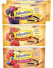 Newtons Soft & Chewy Cookies Variety Pack, Fig Cookies, Strawberry & 100% Whole Grain Wheat Triple Berry, Pack of 4