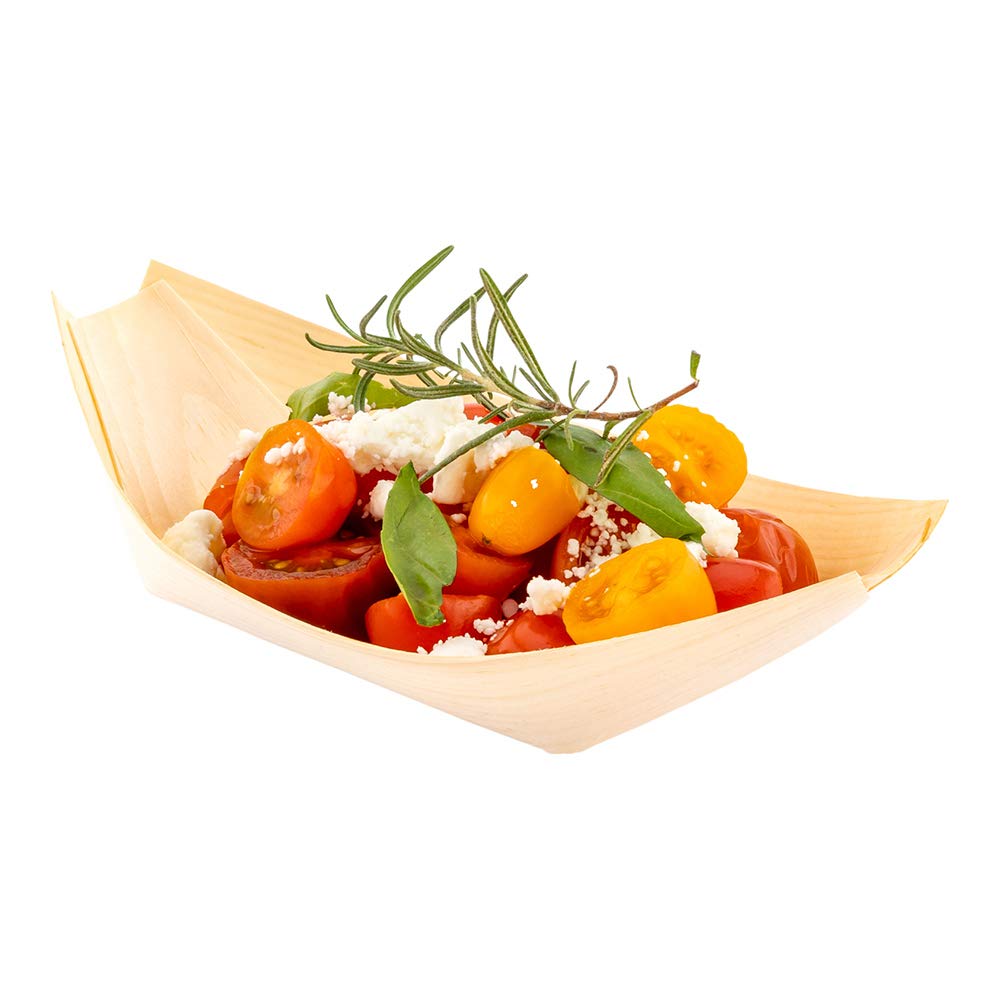 Photo 1 of Restaurantware-5.5 x 3.5 Inch Food Trays, 200 Disposable Paper Food Trays- Heavy-Duty, Durable, Medium Paper Boats, For Snacks, Appetizers, Or Treats, Use At Parties Or Carnivals