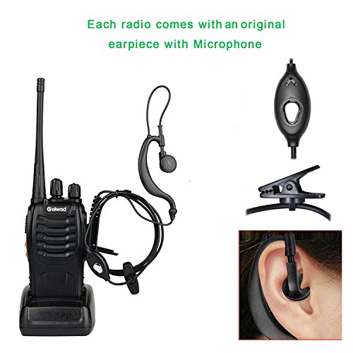 Galwad Rechargeable Walkie Talkies Long Range Two Way Radio with Earpiece Headphone Charger(2 Pack/4 Pack/6 Pack) Electronics, Portable Audio & Video, CB & Two-Way Radios, Two-Way Radios
